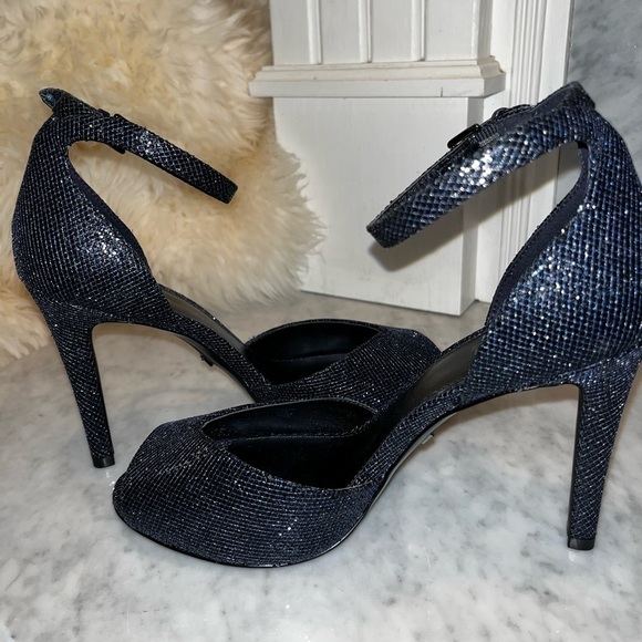New! MK Michael Kors Cambria Dress Sandal Glitter Cobalt Blue Size 7.5 - Picture 5 of 13